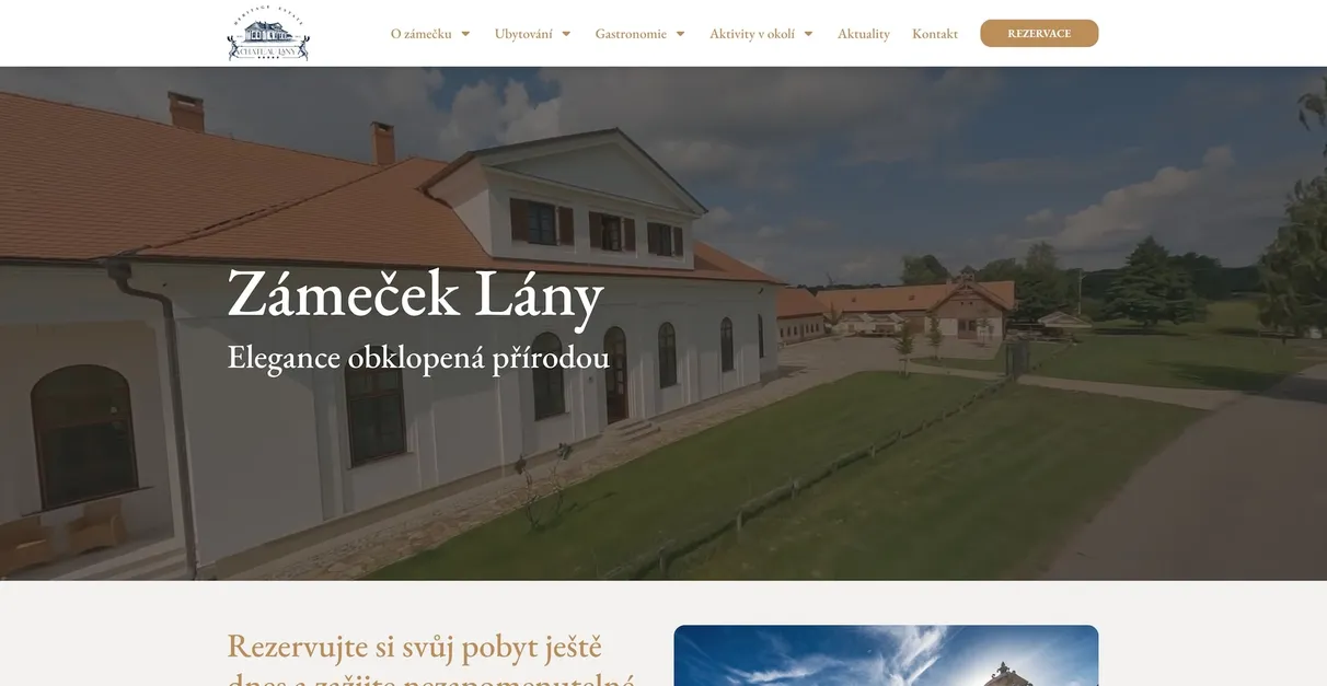 Zámeček Lány - tvorba webové stránky